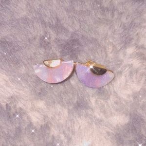 Cloudy Amethyst Earrings (with backings)